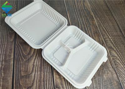 degradable three-compartment covered lunch box